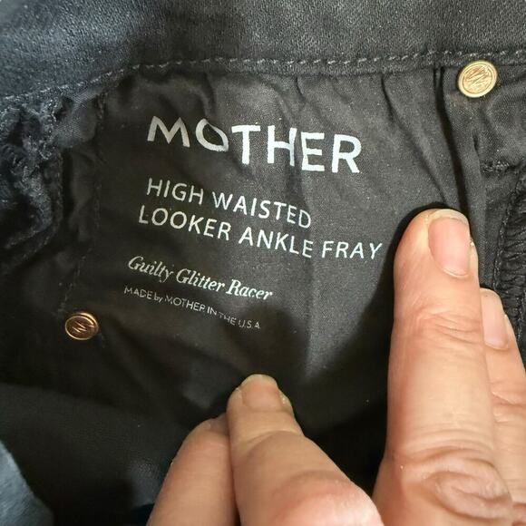 Mother Jeans High Waisted Looker Ankle Fray Guilty Gutter Racer 25 Festival - Picture 7 of 14